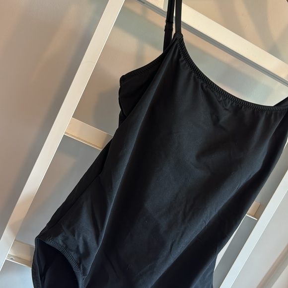 Garnet Hill — Elegant, classic, simple black one-piece swim suit - Picture 4 of 12